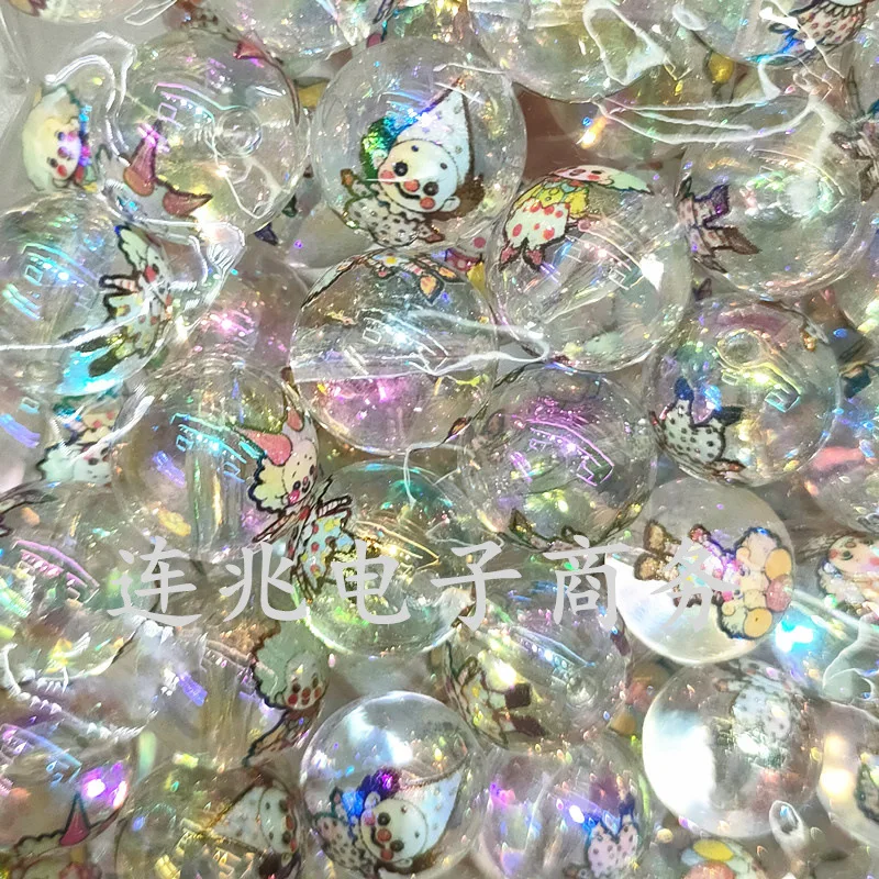 Palhaço-contas acrílicas com fundo transparente para fazer jóias, diy, diy, diy, pulseiras, 16mm, 5pcs