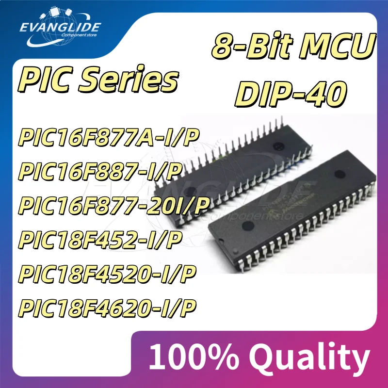 1-5 PCS/LOT PIC18F452 DIP40 8BIT MCU PIC18F4580-I/P PIC16F877A-I/P PIC16F887-I/P PIC16F877-20I/P PIC18F452-I/P PIC18F4520-I/P