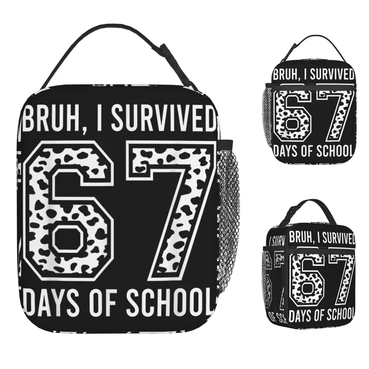 

Сумка для обеда «Я выжил в школе» (67 + 33 дня), 100-й день учебы, эстетичный ланч-бокс для детей, портативная термоизолированная сумка-холодильник