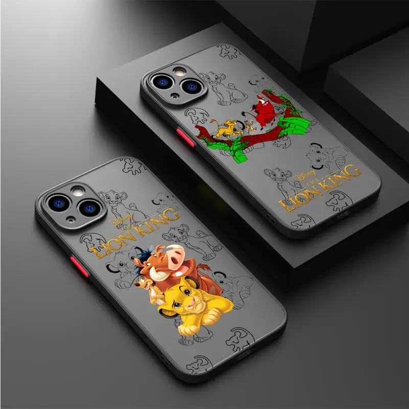 Disney Aslan Kral Yaban Domuzu Kılıf Apple iPhone 11 13 15 14 Pro Max 12 Mini 7 8 Artı XR X XS SE 6 6S Funda Mat Telefon Kapağı