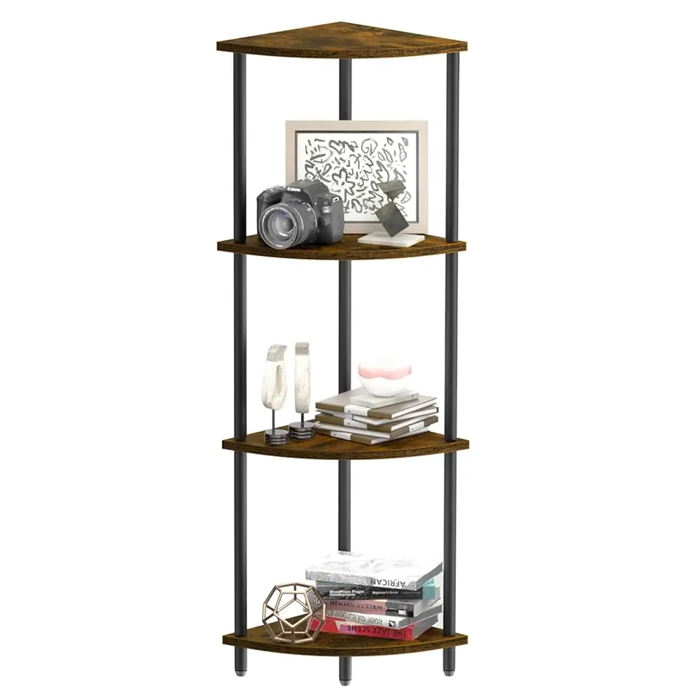 

4-Tier Standing Corner Shelf, 42.9"" Corner Shelf Stand For Small Space, Corner Display And Storage Shelf For Bedroom, Living