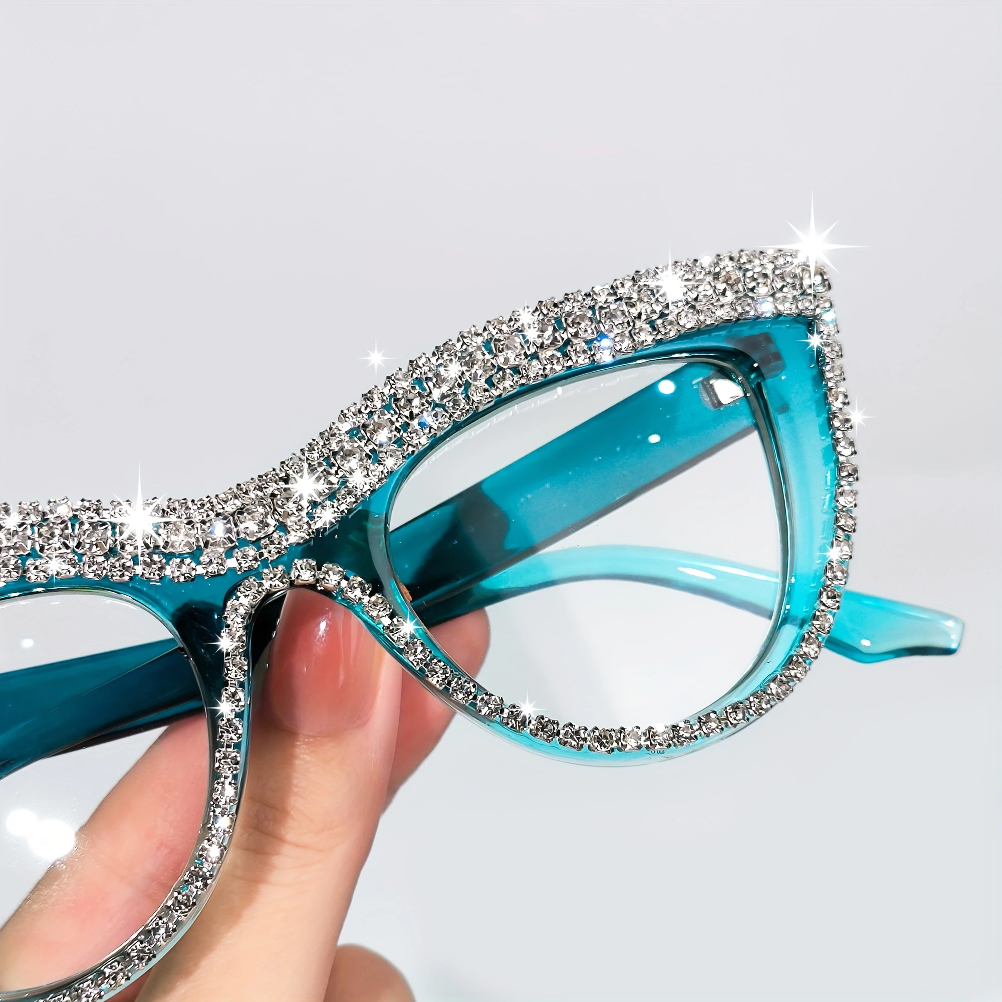 Cat Eye Rhinestone Reading Glasses Elegant Fashion Glitter Eyeglasses Readers for Women Men from +1.0 to +4.0