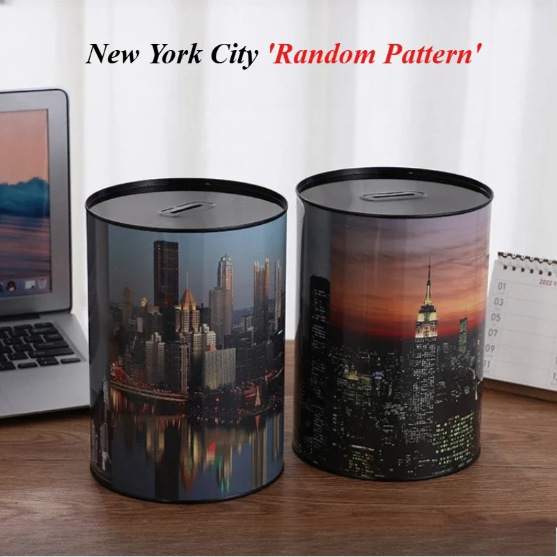 Nordic Large Piggy for Paper Money Safe Metal Bank Adult Cash Box Coin Kids Money Saving Coin Jar