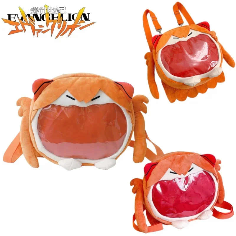 Bandai Neon Genesis Evangelion плюшевый рюкзак с героями мультфильмов Asuka Langley Soryu Itabag большой емкости для хранения значков для праздничных подарков