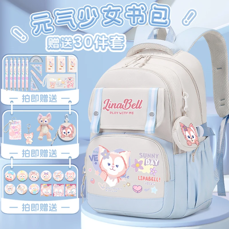 Sanrio กระเป๋าเป้สะพายหลัง2025รุ่นใหม่กระเป๋านักเรียนน่ารักพิมพ์ลายการ์ตูนกระเป๋าเป้สะพายหลังเด็กวัยรุ่นกลับไปโรงเรียน