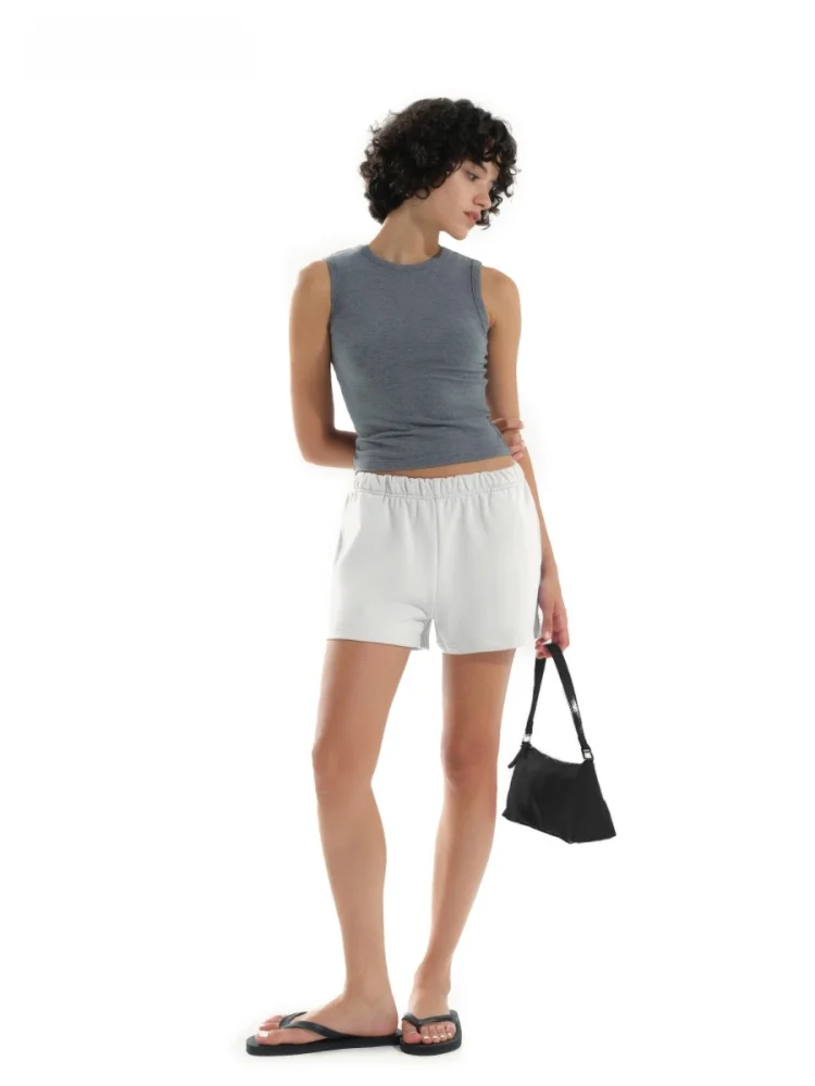 

Airy Cotton Workwear Vest ort oulder round Ne Svel Slimming Women's Faion Summer Casual Comfortable Breathable