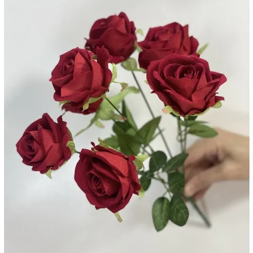 Artificial Pot Red Velvet Rose Bundle