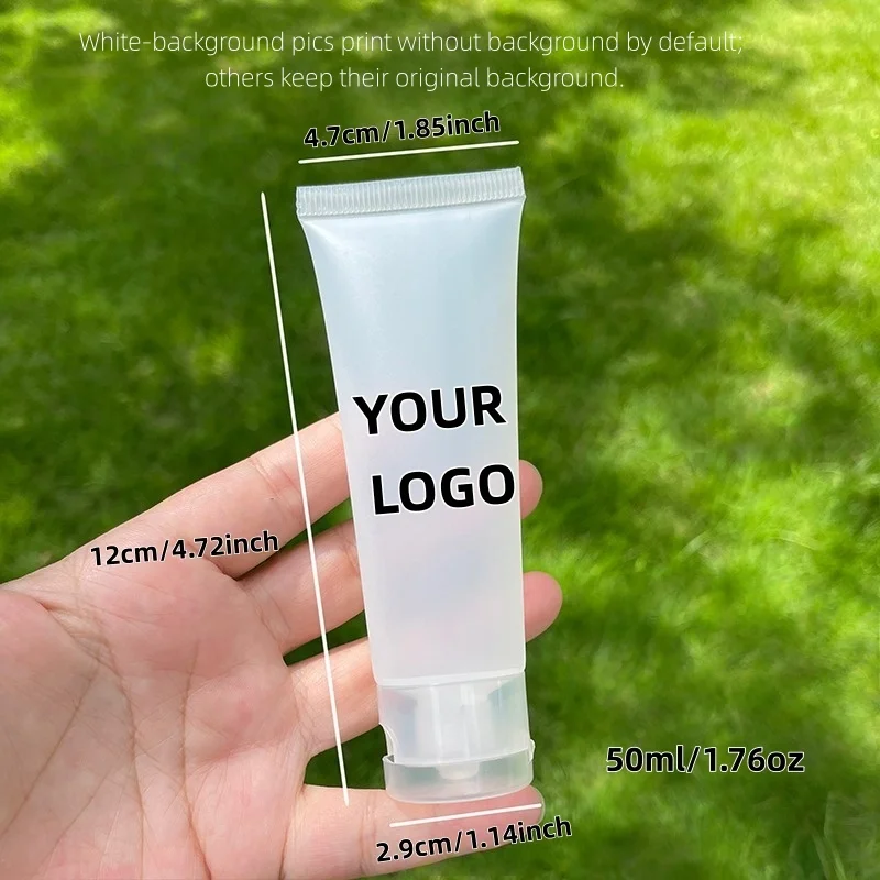 【โลโก้สั่งทำ】หลอดฝาพับแบบขึ้นรูป 50 ชิ้น ขนาด 15 มล./30 มล./50 มล. แบบขุ่น สำหรับบรรจุของเหลว ผลิตตามสั่งจำนวนน้อยจากโรงงาน