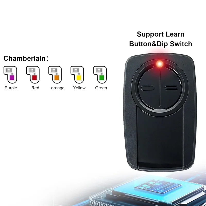 FULL-Klik5u-Bk2 Klik3u-Bk العالمي 2-زر فتحت باب المرآب لزر التعلم الأحمر/البرتقالي/الأرجواني/الأخضر/الأصفر أو Dip Switch Du