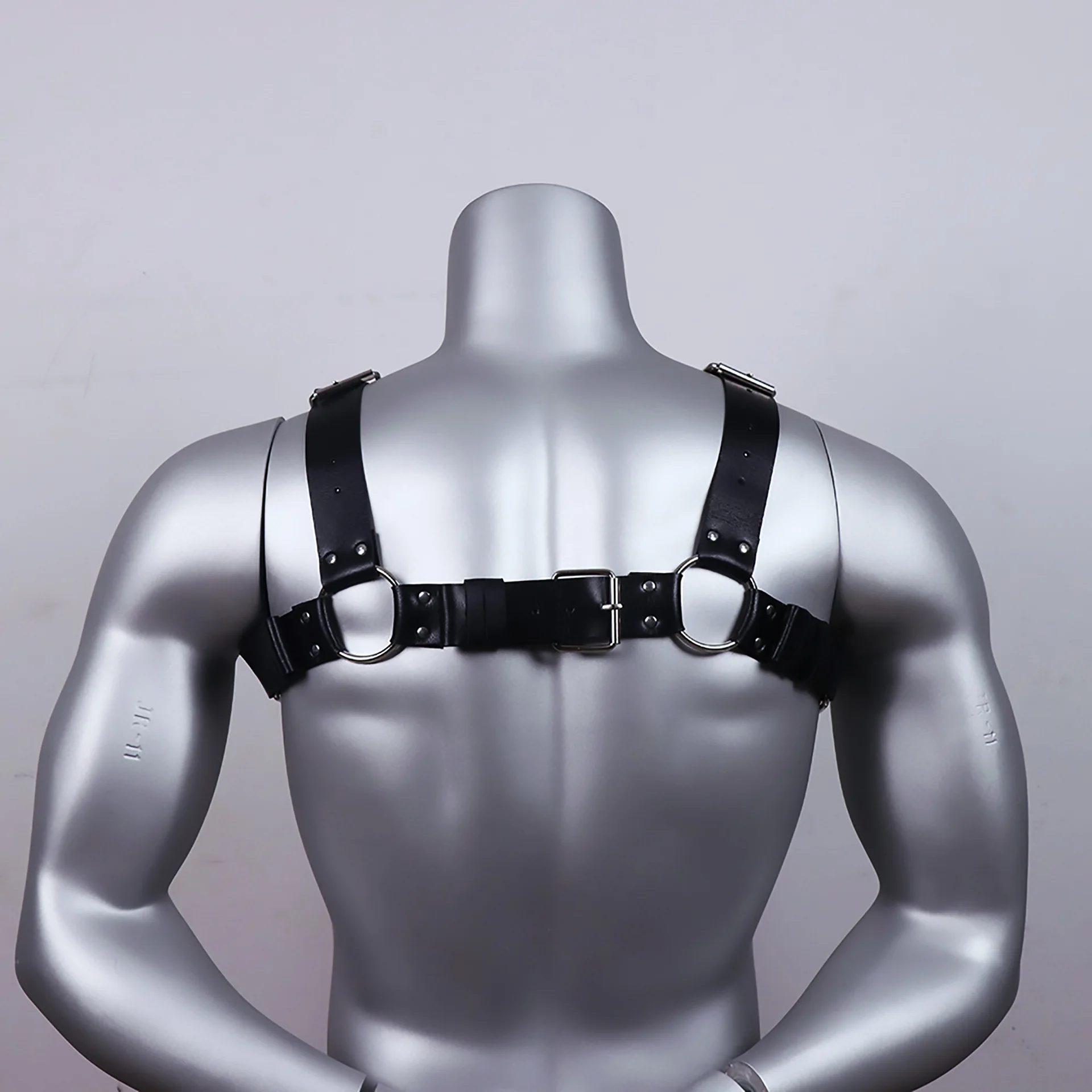 Gay Rave Harness Fetish Men Sexual Harness Belts Adjustable Leather Tops Body Chest Strap Erotic Rave Gay Clothing For BDSM