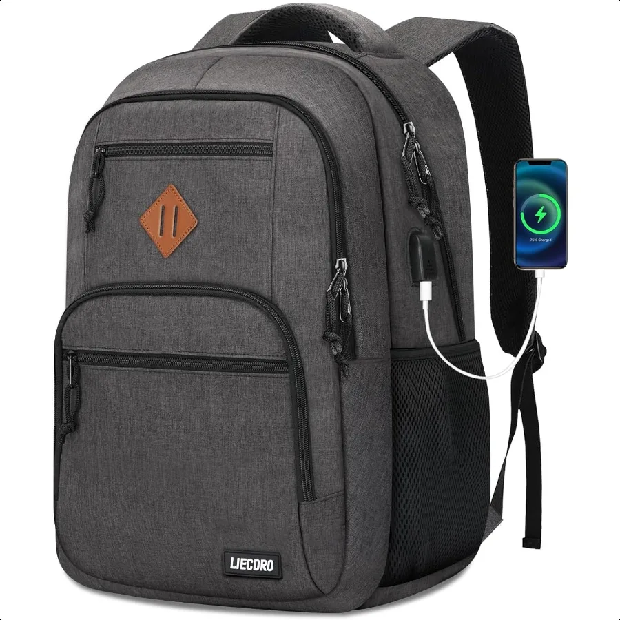 

Black Backpacks for Men Backpack for School School Backpack for Boys Teens 15.6 inch Laptop Back Pack with USB Charging Port Co