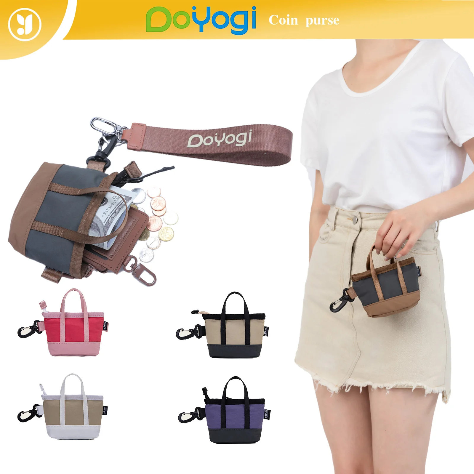 Mini Key & Coin Purse KNOLIG Bag Small Blue with One Zipper Bag Cute Cosmetic Bag for Women Lipstick Bag Card Holder