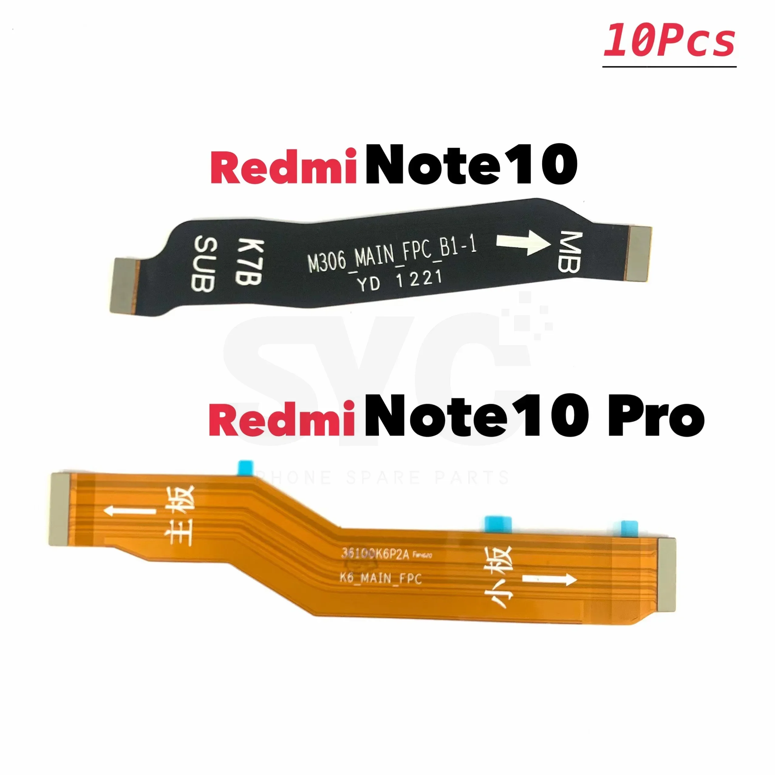 50Pcs For Xiaomi Redmi Note 10 Pro 10S MainBoard Connect Ribbon LCD Display USB Charging Connector Main board Flex Cable