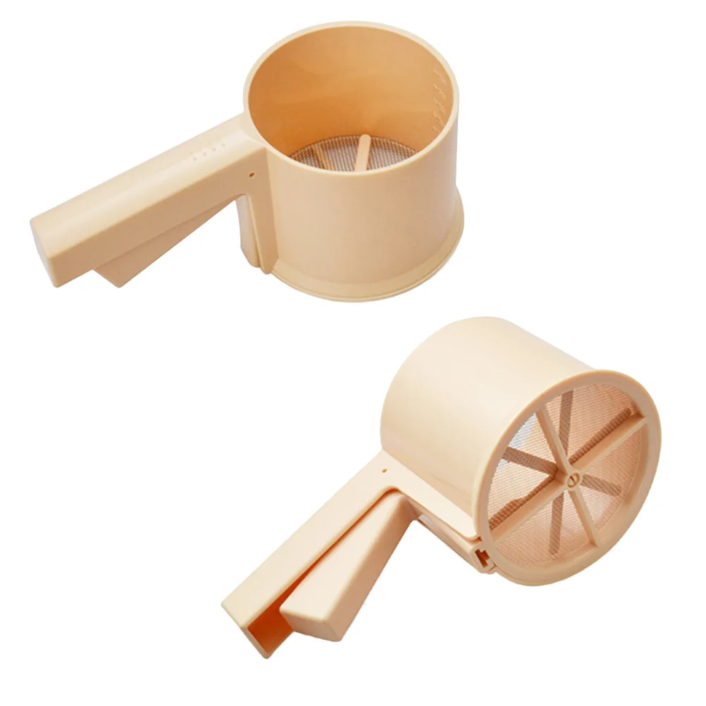 

1pc Press Type Flour Sieve Sifter Strainer Mesh Filter Cup Powdered Sugar Net Baking Portable Flour Rice Sifting