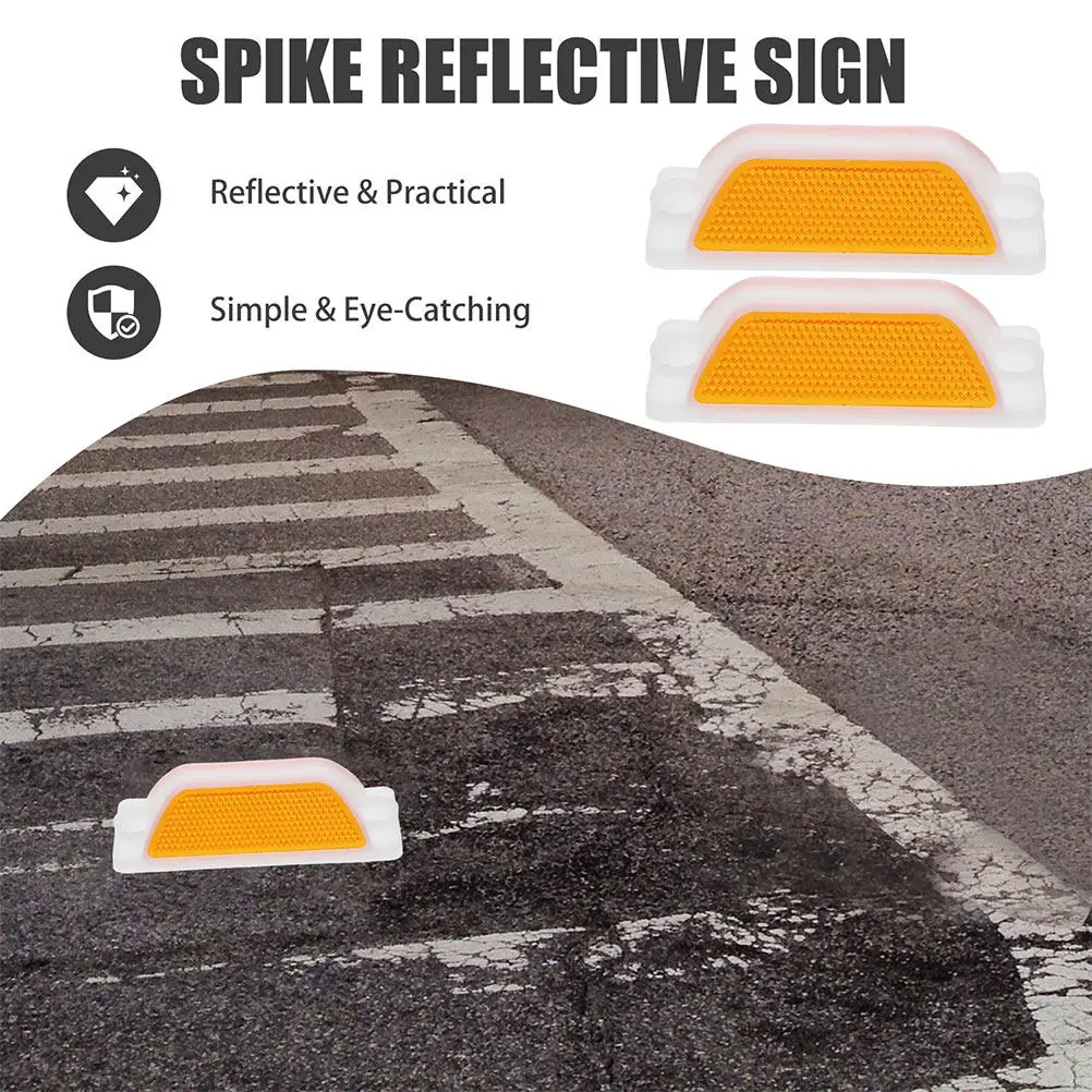 4Pcs Reflective Road Delineators Rectangular Pavement Markers for Driveway Entrance Guardrail Edge Highway Safety Guidance