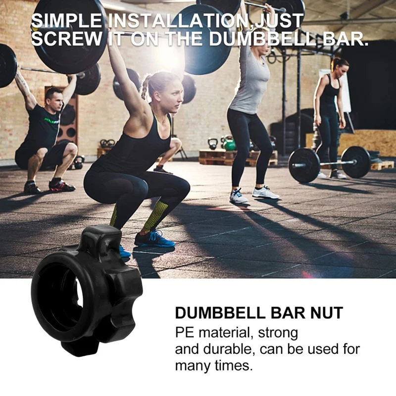 NEW-4Pcs Dumbbell Bar Nut Barbells Spin Screw Clamp Dumbell Weight Lifting Fitness Equipments Accessories