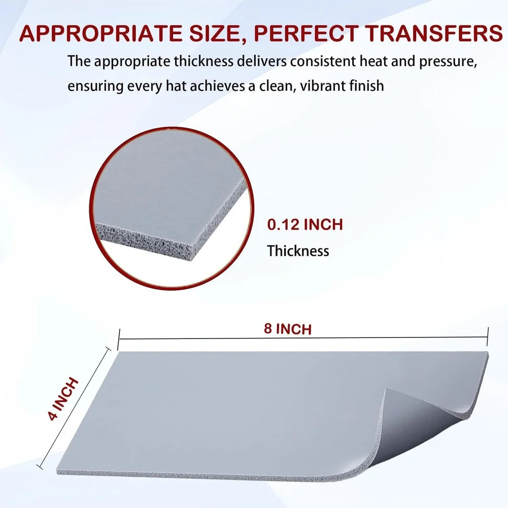 3PCS Double-Sided Silicone Heat Press Foam Mats 4x8 Inches Heat Resistant for Heat Transfer Applications on Different Materials