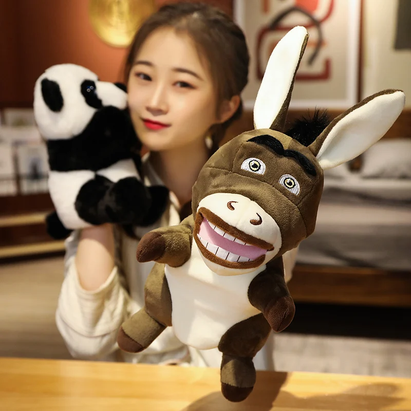 Hand Finger Puppen Kawaii Tier Plüsch Puppe Pädagogisches Baby Spielzeug Bunny Kaninchen Alpaka Esel Panda Weiche Spielzeug Gefüllte Puppe Geschenk