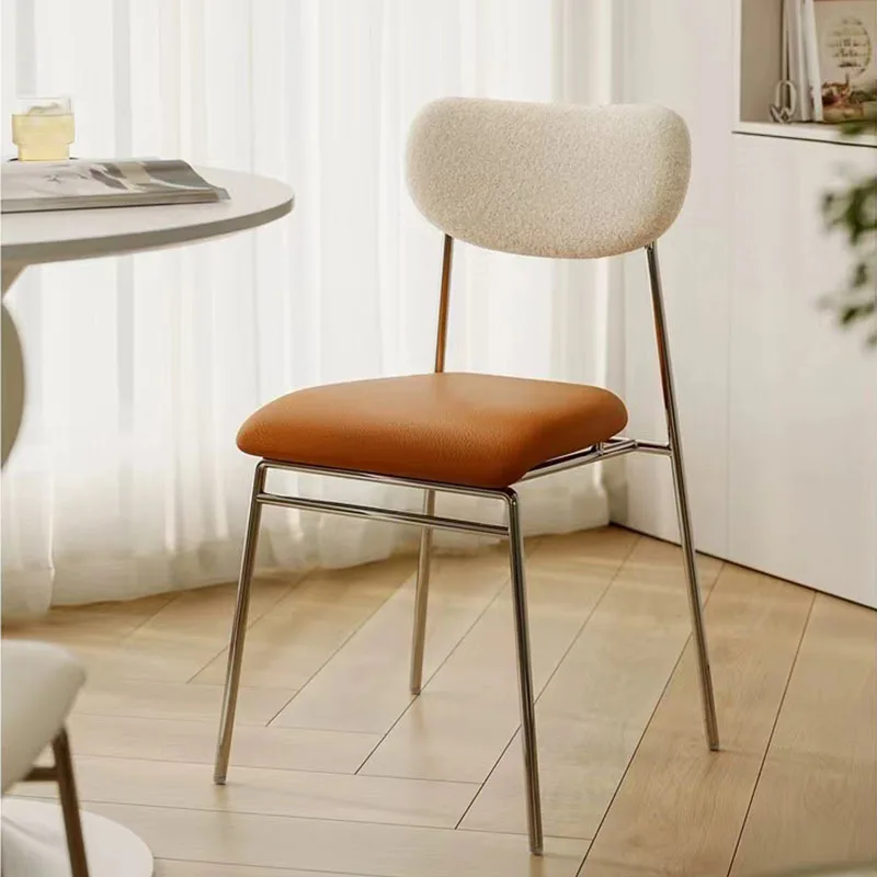 

Cream style dining chair medieval designer Internet celebrity ins soft bag Nordic light luxury modern