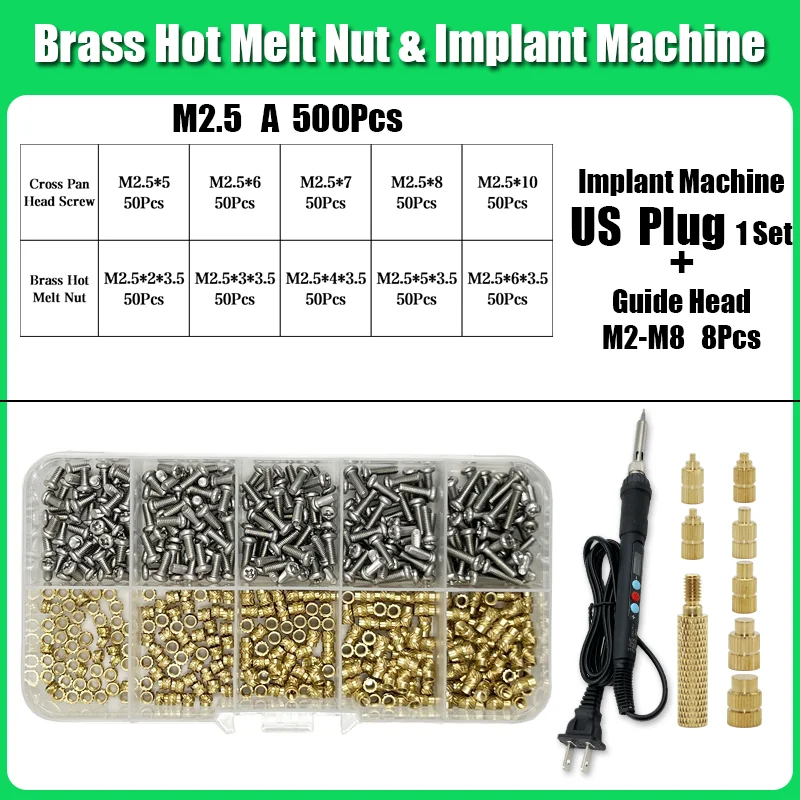 M2 M3 M4 Messing Einsatz Mutter Bolzen Schraube Implantation Maschine Hot Melt Rändelgewinde Wärme Lötkolben Spitze 3D Drucker Zubehör – Detail 12