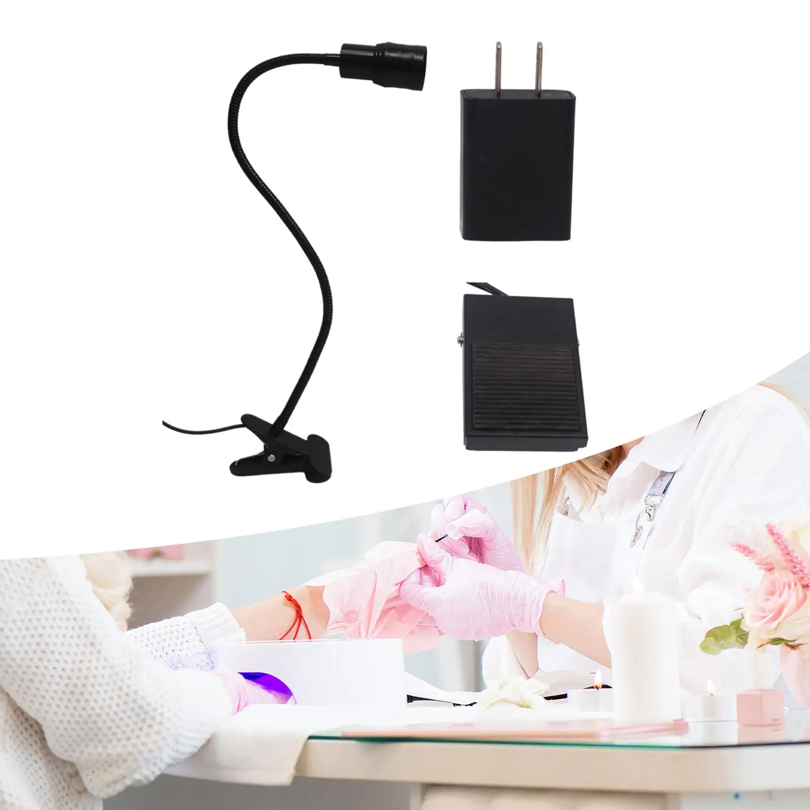 Lash Light per extension ciglia collo d'oca flessibile con pedale lampada portatile a LED per ciglia per Lash technians Salon Studio