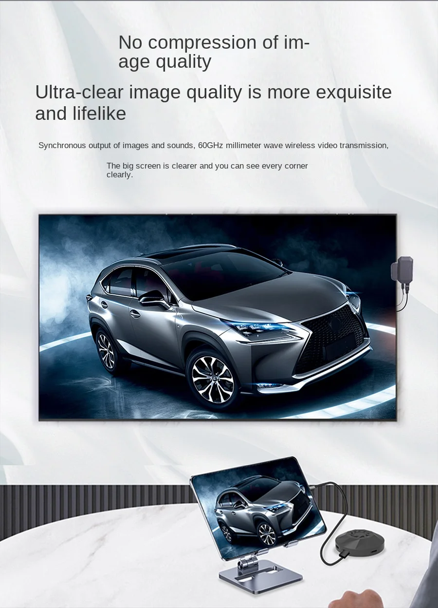 Wireless HDMI Transmitter 60GHz Millimeter Wave Same Screen Device with Zero Delay and No Latency for High Definition Transfer