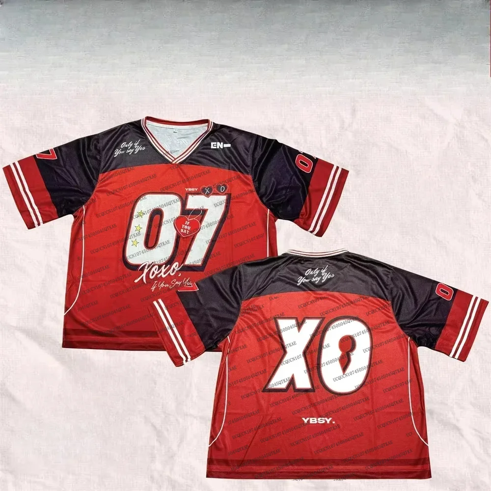 Discover Enhypen XO Jersey 2025 T-shirt Mens Women New Summer Korean Fashion
