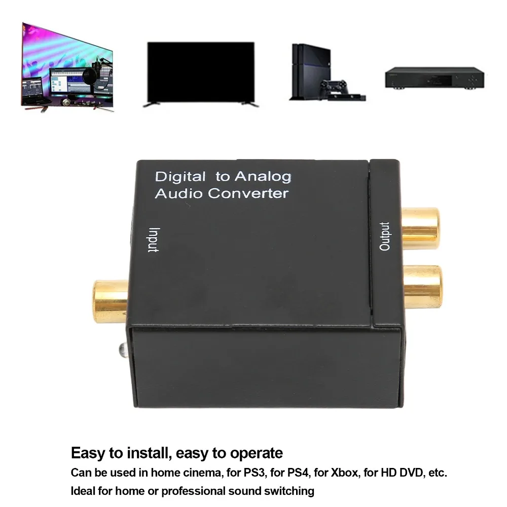 

Easy To Install Professional Digital To Analog Converter for RCA Digital Optical Converter RCA To Optical Adapter for PS3