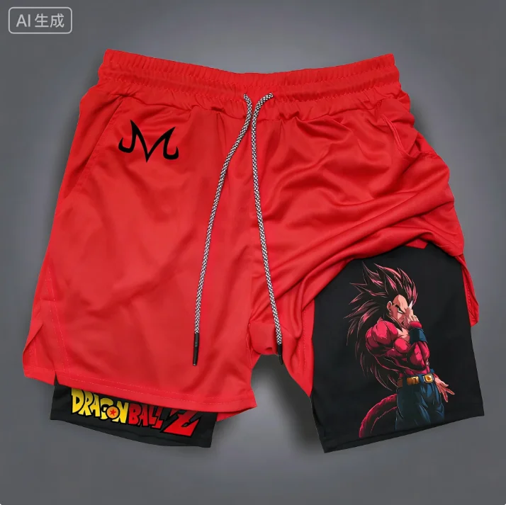 

Мужские спортивные шорты Dragon Ball Hot Blood Anime 2026: двухслойные, удобные и дышащие