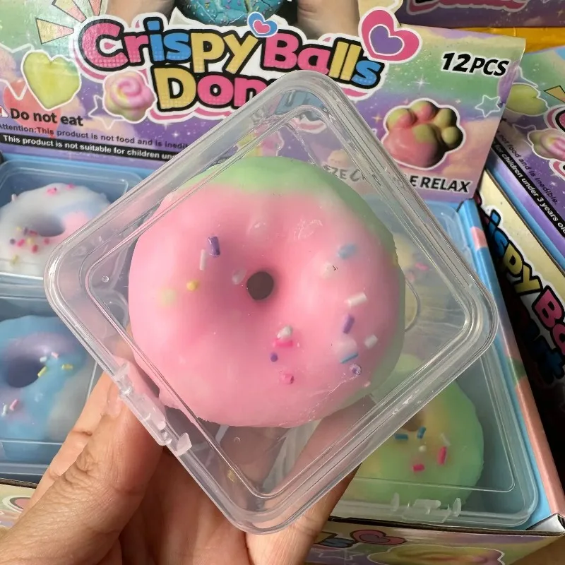 Hot selling Crispy Donut Slippery Toys, Macaron Cat Claw Chocolate Crispy Stress Relieving Breathable Plush Stress Relieving Toy view 5