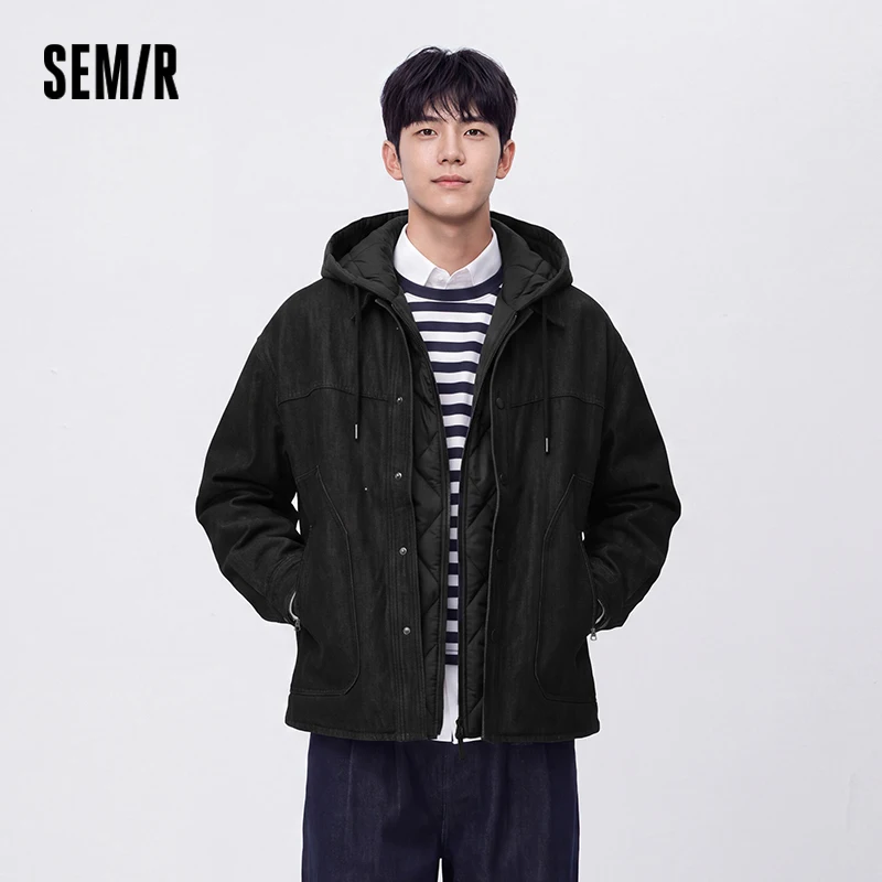 Semir Men Padded Jacket Lightweight Hooded Two Piece Layering Water Repellent Detachable Inner Liner Three Way Wear 2026 New