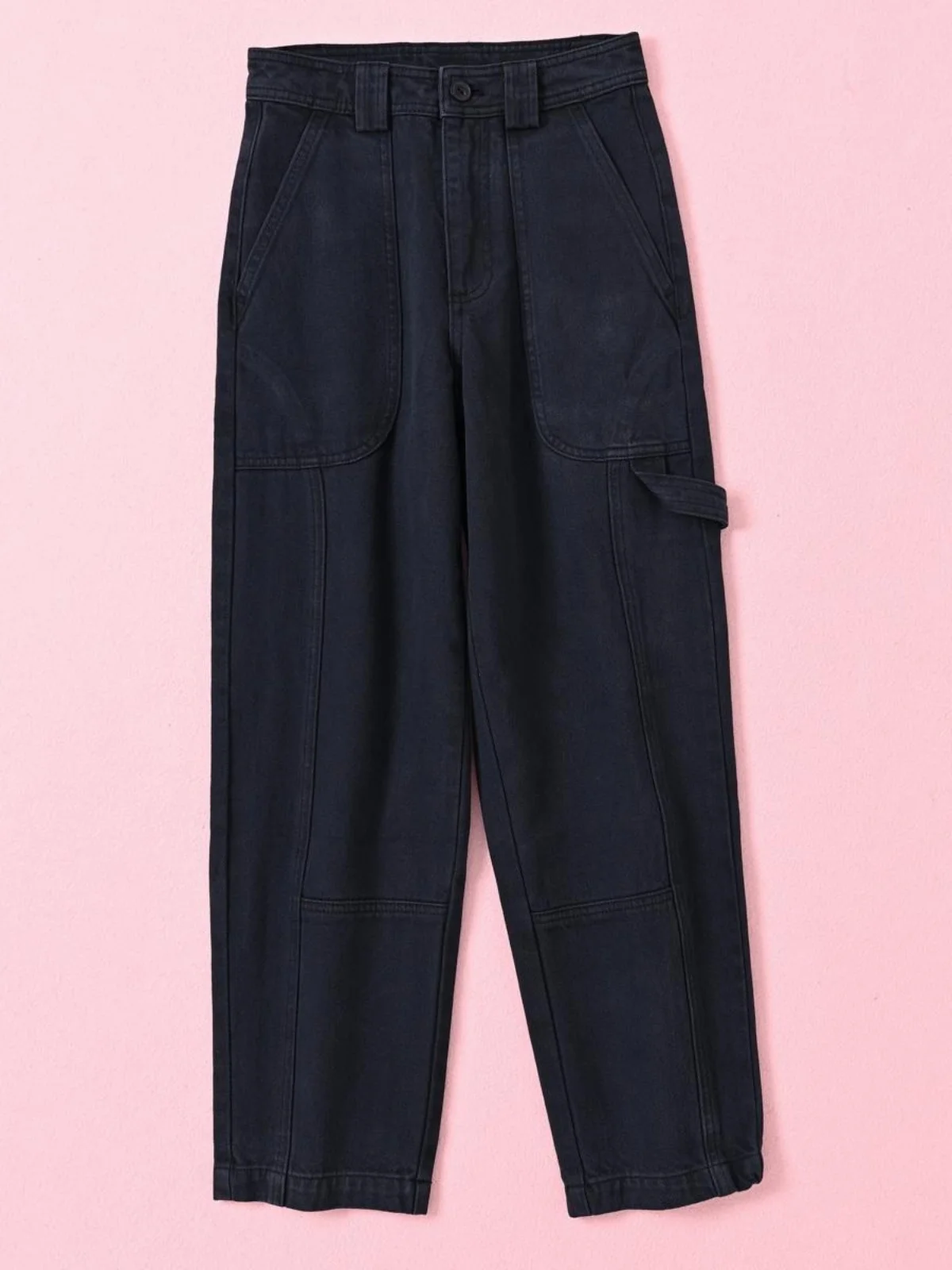 

Heavyweight Cotton Tweed Slimming High Waist Casual Work Trousers Cone Shaped Pants for Women Autumn Winter New Style