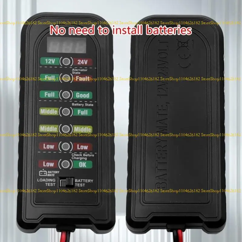 Q2Q4 12V 24V Motorcycle Battery Tester Alternator Diagnostic Tools Fault Detector LED Display Battery Checker for Motorcycle