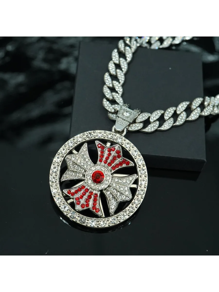 Mode Neue Drehbare Kreuz Legierung Anhänger Hip Hop Trend High Street männer Kubanischen Kette Halskette