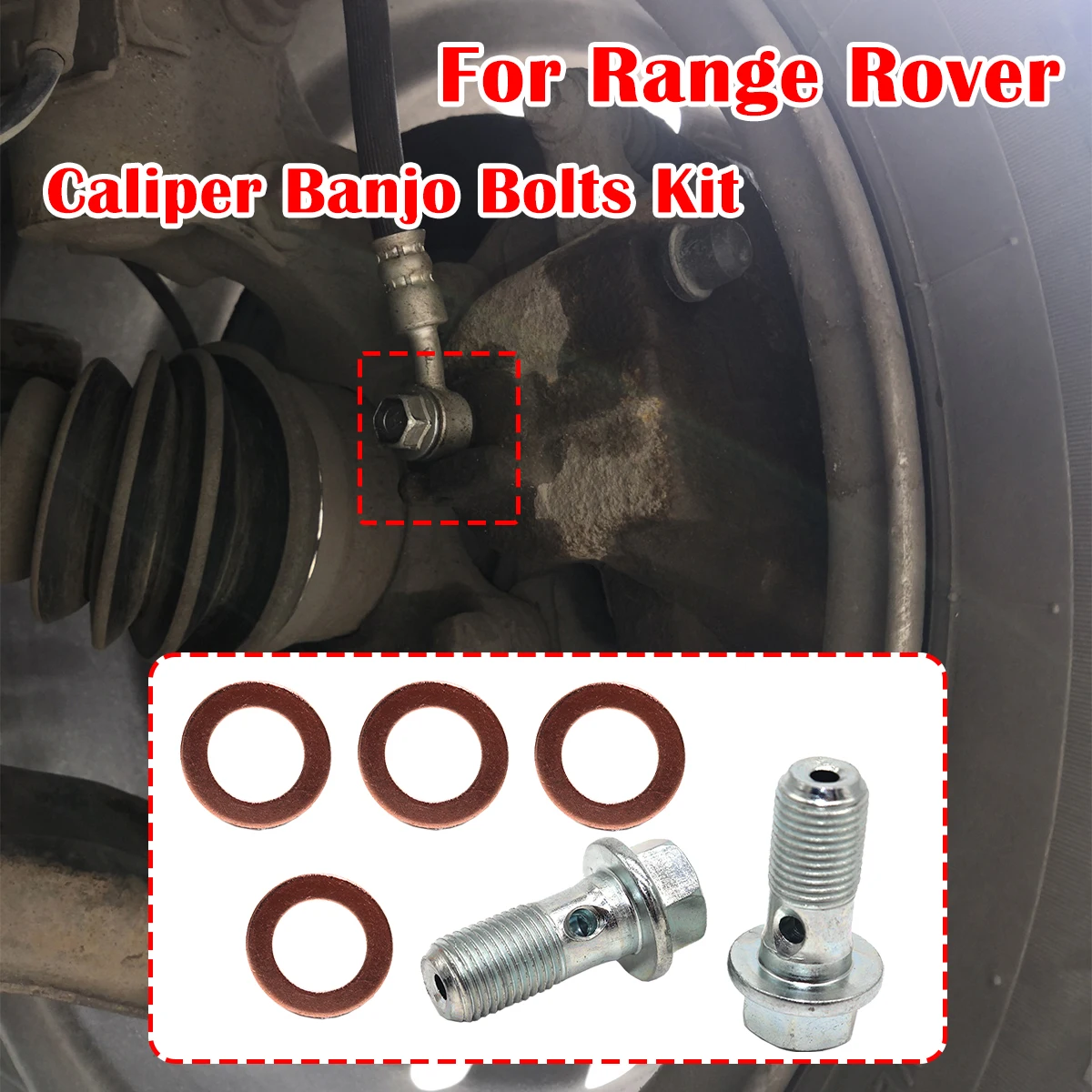 

For Range Rover Evoque L538 Caliper Hose Lines Banjo Fittings Bolts Copper Sealing Crush Washers 2011 2012 2013 2014 2015-2019
