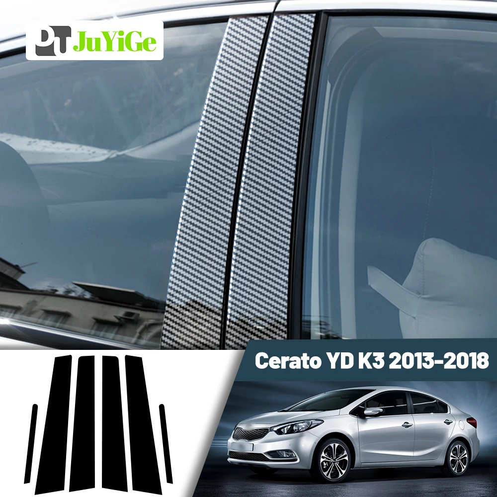 

Glossy Black Carbon Fiber Window Door Deal B C Pillar Post Cover Sticker For Kia Cerato YD K3 2013-2018 2014 2015 2016 2017