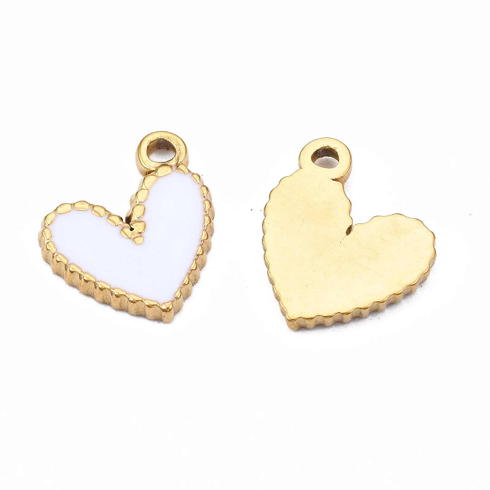 50 pz 304 ciondoli in acciaio inox con cuore smaltato colore misto per fare gioielli fai da te collana braccialetto pendente Eardrop Craft