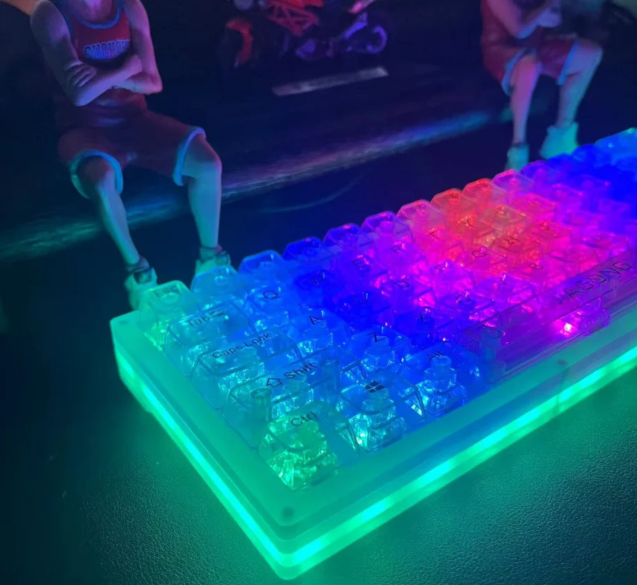 Transparent crystal keycaps DIY customized mechanical keyboard universal 132 keys large full set of light transmittance high lig
