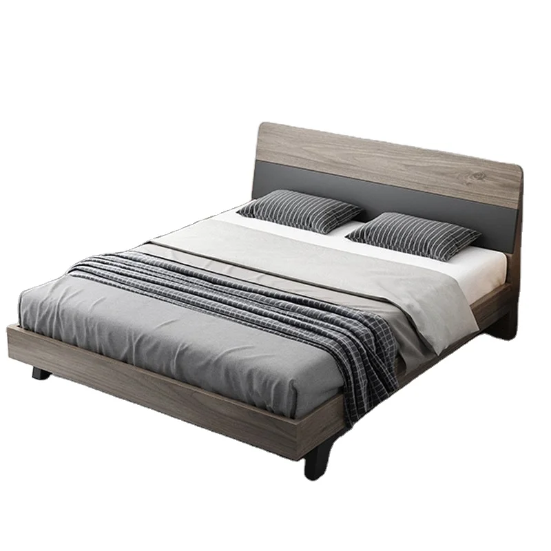 Nordic Modern Style Trundle Platform Bed With Storage 1.8 & 1.5 Meters Bedroom Furniture Simple Bed Frame wooden Bed