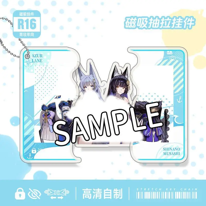 

Game Shinano Musashi Azur Lane Anime Acrylic KeyChain Magnetic Suction Pull Pendant Keychain Decor Ornament Backpack Decoration