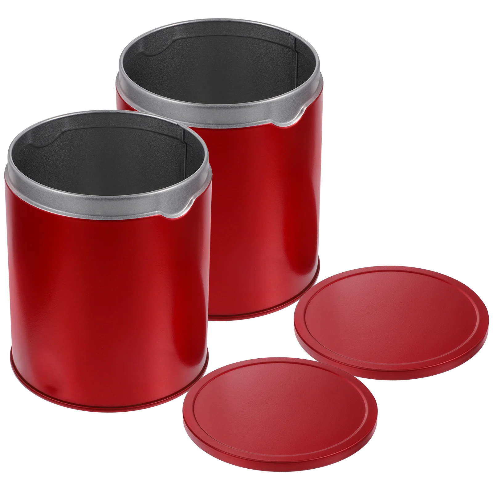 

2Pcs Tea Canister Tinplate Storage Jars with Lids Airtight Food Container for Home Loose Leaf Tea Organizers