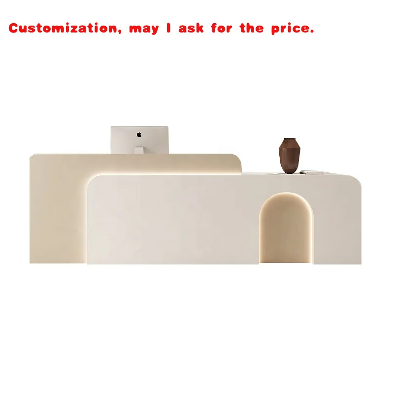 

custom.Modern Design Company Front Guild House LED Reception Desk Computer Console Table Work Station Office Mall Store Use