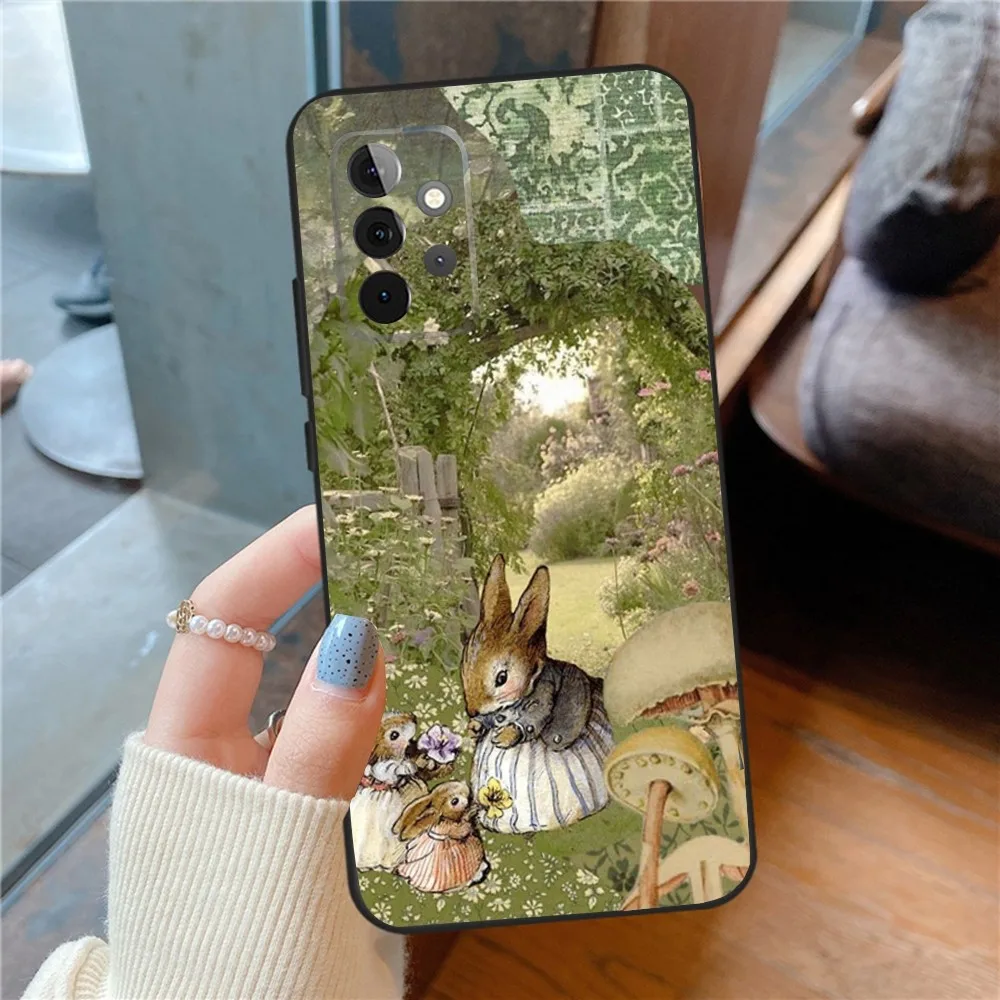 Cute P-Peter R-Rabbit  Phone Case For SamsungS24,23,22,21,S20 Ultra Pro 10,S30Plus,S9,20lite Ultra Black Cover
