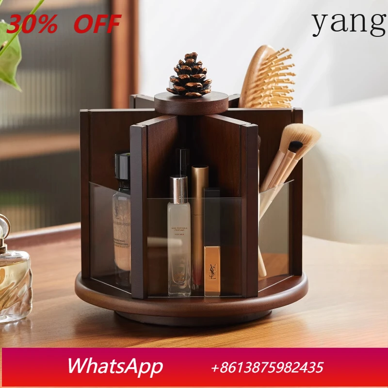 

Wooden vintage rotating makeup dresser storage box parts drawer storage box storage rack