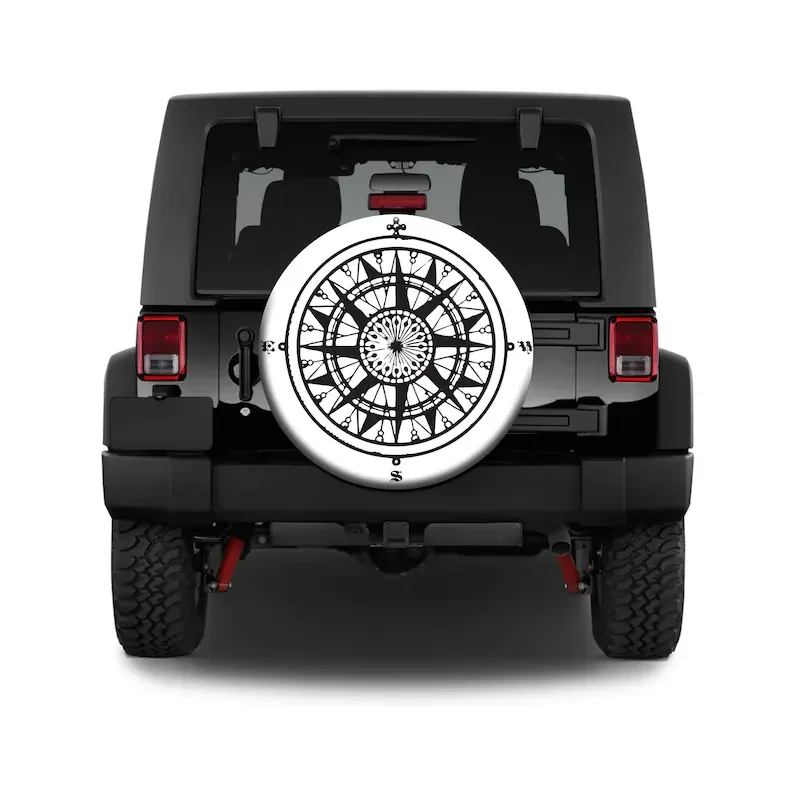 Compass Custom Spare Tire Cover,Personalized Car Decoration,Custom Tire Cover, Suv Travel Trailer Tire Cover,Waterproof Prot