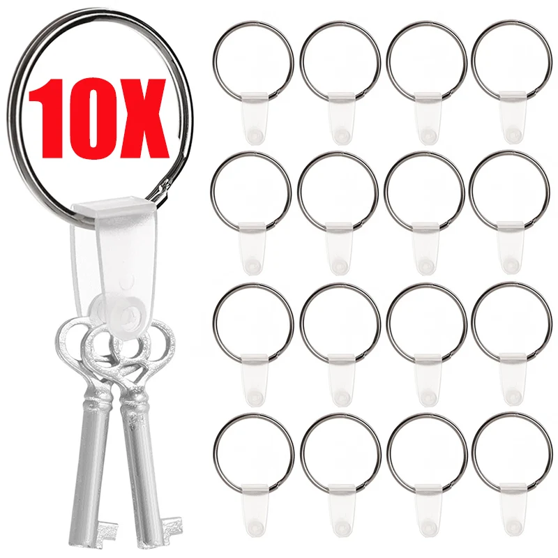 1-10pcs White Plastic Transparent Clear Buckle Button Keychain PP Clip Folding Ornament Keyring Key Chain DIY Accessories