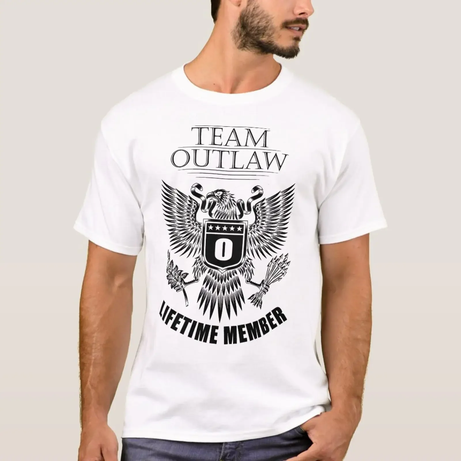 Team Outlaw Lifetime member T Shirt vintage Washed Versatile designer clothes Slightly Stretched Stylish Soft homme Casual