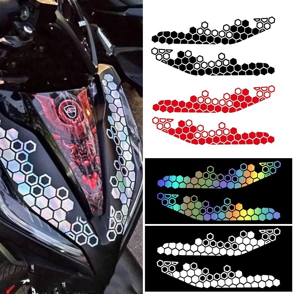 Multicolor Motorcycle Decorative Sticker Motorbike Electricbike PET Honeycomb Decals Waterproof Bumper Ornament