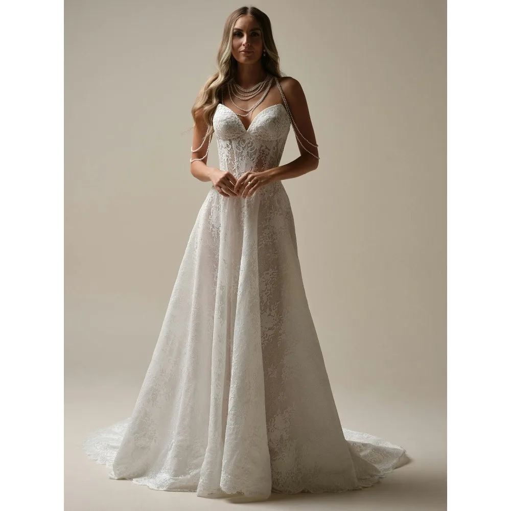 Delicate Multi-Layer Pearl Body Chain for Bride Bridal Lace Dress Jewelry Accessory Capes for Women Wedding Bolero GP30 image 3