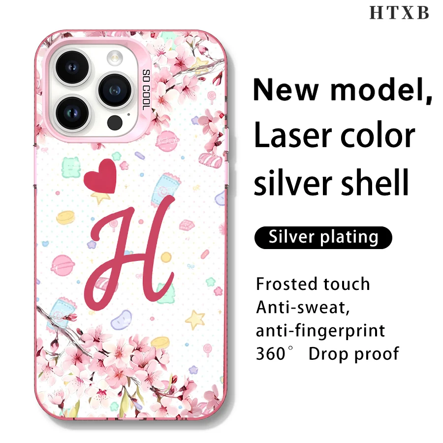 هاتف Cherry Blossom Letter H لهاتف iPhone 17 إلى 11 Pro Max Plus #3